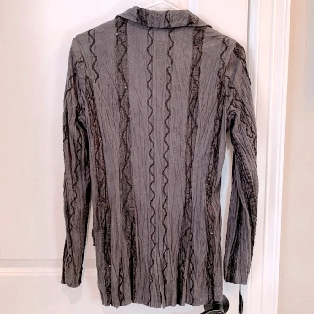 Alberto Makali Ness Black Faux Suede Sequin Blazer Jacket Size Medium